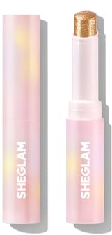 SHEGLAM Kristall Gel Glanz Stick Lidschatten Stick Eyeliner Aufheller Bleistift Wachsmalstift mit Pinsel, leicht zu verblenden langanhaltender schimmernder Lidschatten-Stick-Golden Girl