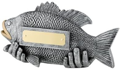 SilverTrophy: Trofeo Pesca Pesca Premio Pescatore, Cattura del Giorno, Carpa, Basso, Sea & Lake Fishing, Coarse & Fly, Match Competition, Fisherman, Rod, Reels & Tackle, Giveaway Gift Award