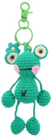 CHILDWEET Schlüsselanhänger Gehäkelt Frosch Vintage Kawaii Für Damen Autoschlüssel Handtaschen Anhänger Zubehör Accessoire Rucksack Geldbörse