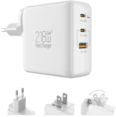 Kitbox Chargeur USB C 100W, Chargeur Samsung Rapide Apple Prise Adaptateur Double USBC PD3.0 PPS Charger pour iPhone 17 Air 16 15 Pro Max 14 13 Plus iPad Pixel Galaxy S25 Ultra S24 etc