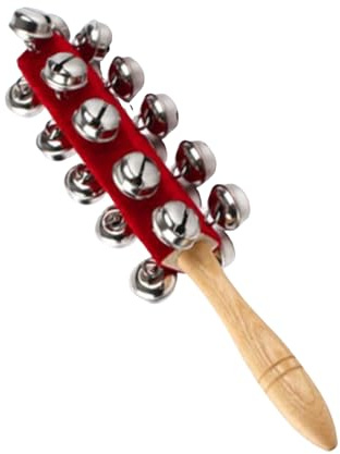 Jingle Bells für – tragbare Rassel aus Holz, 12 cm, Percussionsspielzeug, buntes Klanginstrument | Förderung der Eltern-Kind-Interaktion für und Mädchen, Schule A