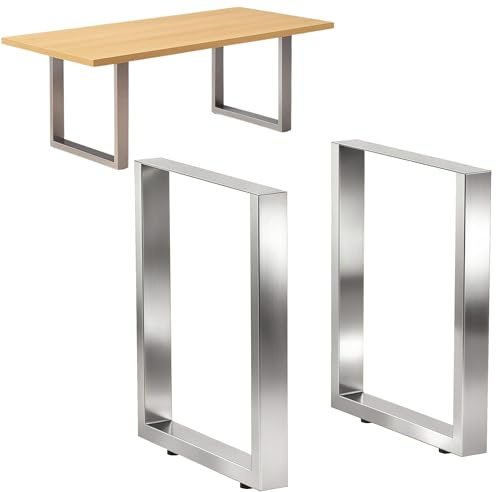 DanDiBo 2X Tischbeine Edelstahl 72 x 80 cm Tischgestell Höhenverstellbar 96671 Tischfüße Möbelfüße Tischkufen Esstisch Beine (72 x 80 cm)