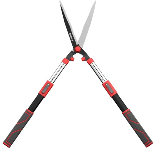 JiveSnip Teleskop Heckenschere mit SK5-Kohlenstoffstahlklingen, Rostschutzbeschichtung, leichte Gartenschere zum Schneiden von Hecken, Sträuchern und Büschen, ergonomische, rutschfeste Griffe
