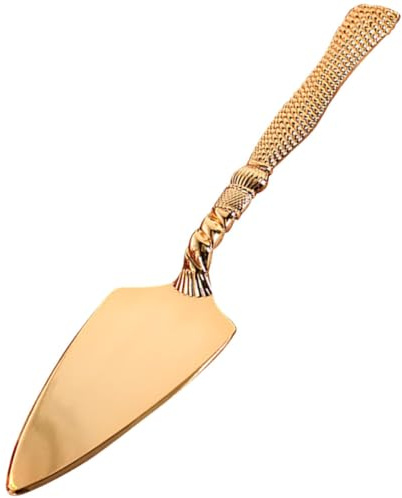 VICASKY Pelle à Gâteau Dorée en Acier Inoxydable, Spatule de Pâtisserie Multifonction Cuisine et Restauration, Outil de Cuisson Ergonomique pour Pizza, Gâteau et Dessert, Ustensile