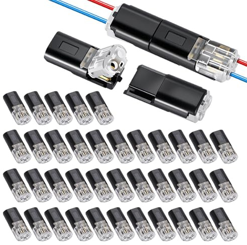 2 Pin Waterproof Connectors, 2 Way Sealed Plug Set, 40 Pcs | IP67 waterproof rating, Durable sealed design, Suitable for cars & marine, Quick connect, Secure locking