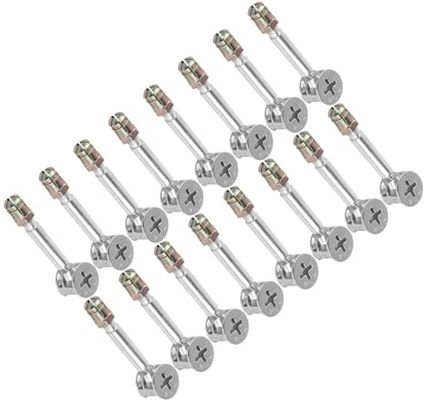 MOBUTOFU 40pièces Kit de Connecteurs Cam Lock pour Meubles Boulons et Tourillons Prémontés Quincaillerie de Raccordement pour Commodes Armoires Tables et Assemblage Rapide de Mobilier