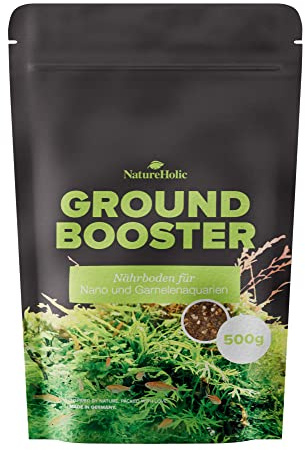 NatureHolic - GroundBooster - Nährboden für Nano & Garnelenaquarien I absolout sicher für Wirbellose I hoch poröses Substrat I mit Mikro- und Makronährstoffen I 500 g