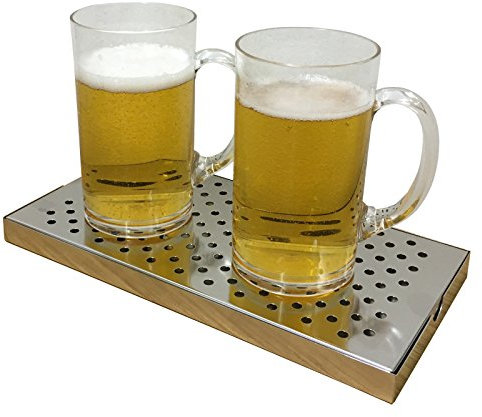Chef-hub, Rectangle Bar Drainer Polished Stainless Steel Beer Drip Tray Pack of 2