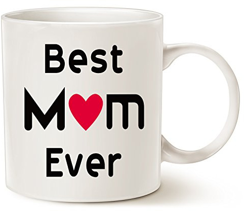 This Mother's Day Best Mum Ever Coffee Mug, Unique Christmas or Birthday Gift Idea for Mum - Porcelain Cup, 11 Oz