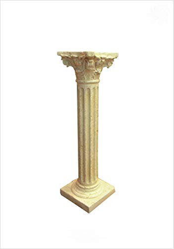 Antikes Wohndesign Griechische Blumensäule Blumenständer Griechische Möbel Barocksäule Figurensockel Beige Podest Höhe: 100cm