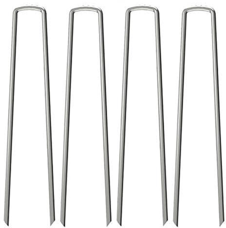 OK5STAR 50 Pack 12 Garden Stakes Pins,Heavy Duty Garden Landscape Staples Stakes Pins Galvanized Landscape Fabric Staples Sod Ground Staple for Anchoring Weed Barrier Fabric