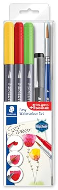 STAEDTLER 3001 Easy Watercolour Doppelfasermaler – 36 Farben | Wasservermalbar, Pinsel- & feine Spitze – Aquarellstifte für Erwachsene – Art.-Nr. 3001STB5-2