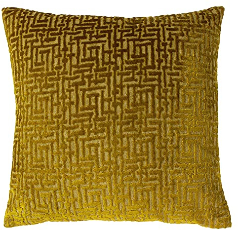Paoletti Delphi Kissenbezug, Jacquard-Kunstsamt, goldfarben, Polyester, Gold, 45 x 45 cm (Pack of 1)