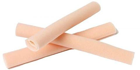 Podologischer Druckschutzschlauch für Zehen, röhrenförmiger Schaumstoff, 25 cm lang, mit oder ohne Überlappungsschutz, 2 Röhren
