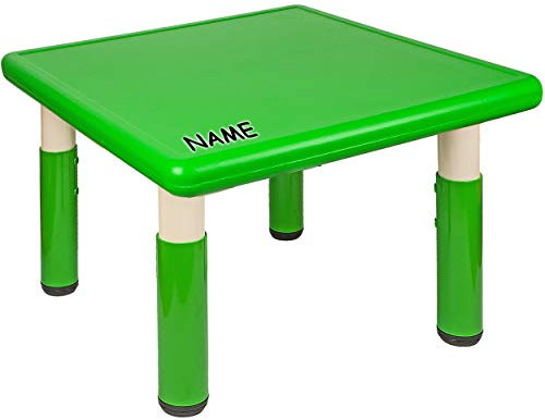 alles-meine.de GmbH Kindertisch/Tisch - höhenverstellbar - Größen & Farbwahl - 1 bis 8 Jahre - inkl. Name - grün - Plastik - für INNEN & AUßEN - Kindermöbel - für Kinder - Mädc..