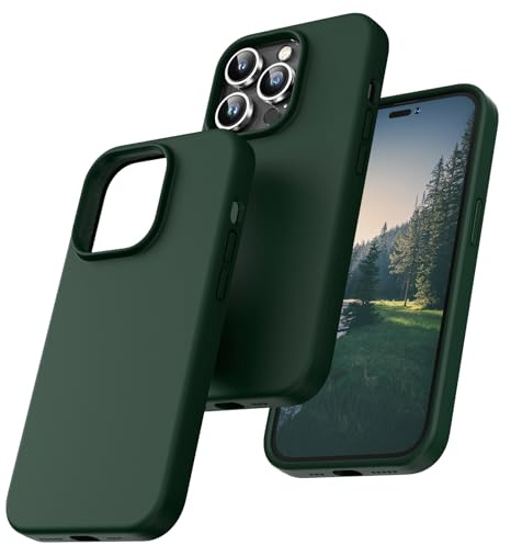 TOCOL für iPhone 14 Pro Hülle Silikon, Stoßfest Anti-Rutsch Anti-Fingerabdruck Kratzfest Handyhülle für iPhone 14 Pro Case, Alpingrün