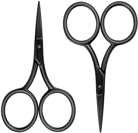 Asdirne Scissors, Stainless Steel Electrophoresis Blades, Sharp and Corrosion Resistant, Comfortable Handle, Suitable for Home, Sewing, School, Office, Especially for Fine Work, 9.5 cm, Black