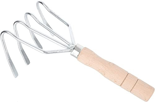 Gartenwerkzeug, Unkrautentferner, 1 Stück Holzgriff, Anbau, Holz, vier Rasen, schwere Handblätter, Werkzeuge, Clow mit kleinem Gras, Erdnuss, Heimatfarm for Garten, Metallkultivator, Unkrautstecher