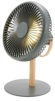 Gingko Design Beyond Portable Desk Fan Light – 2-in-1 Rechargeable Air Circulator & Ambient Lamp, Navy Green – Sleek Modern Design, USB-C, Ideal for Desk, Travel, Bedside