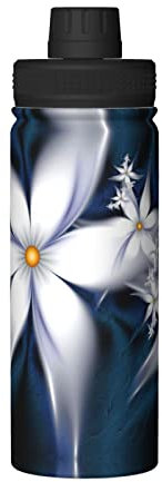 OGNOT Bouilloire isotherme en acier inoxydable de 532 ml avec imprimé floral artistique et marguerite, bouteille isotherme réutilisable pour randonnée