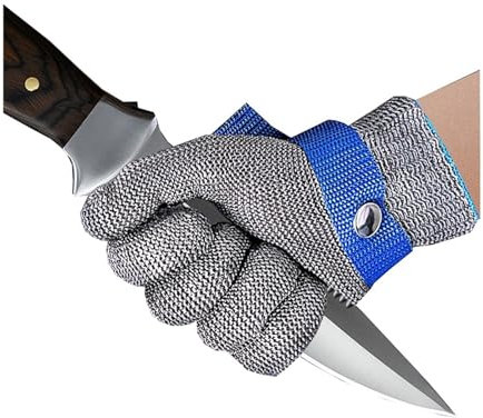 Kettenhandschuh Schneidschutzhandschuhe aus Edelstahldraht for Männer und Frauen, Sicherheitshandschuhe for die Lebensmittelverarbeitung, verstellbare Handschlaufe (Size : A Pack of one/XXL)