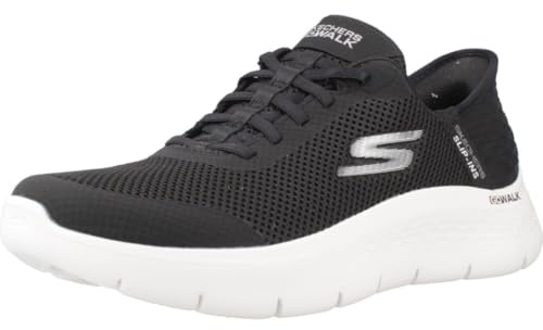 Skechers Women's Go Walk Flex Hands Free Slip-Ins - Grand Entry Sneaker, Black/White, 8.5 Wide US
