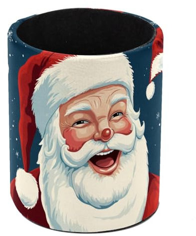 Santa Claus Happy Desk Pen Holder, Pencil Pen Desk Organizers, Pencil Holder Pencil Case Cup Pencil Bag for Desk Office Pen Case for School, Kids