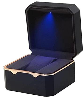 Uhren Aufbewahrungsbox Uhrenbox Uhrenschatulle Uhrenetui Mit Licht Einzelne Uhrenbox Mit Achteckigem Goldrand Farbaufbewahrungsvitrine Vitrine Uhrenkasten Uhrenkoffer ( Color : A , Size : 11.5x11.0x8.