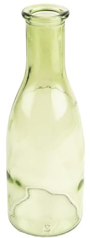 Ideen mit Herz Bottiglia decorativa, primavera, vaso per fiori secchi o erbe, fai da te, vintage, shabby chic, stile rustico, diametro 6 cm, altezza 18 cm (verde trasparente)