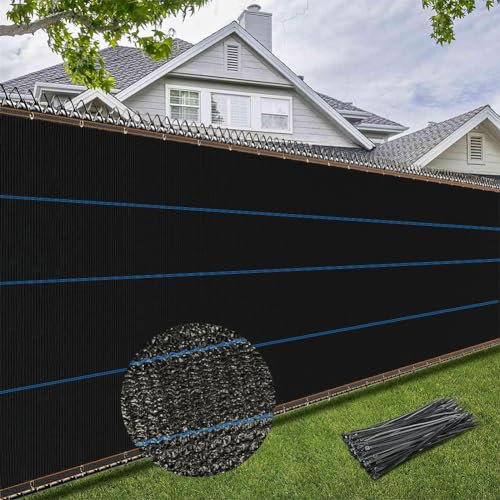 BeGrit Garden Privacy Fence Screening 10m x 2m Privacy Netting 90% HDPE Windbreak Netting Garden Privacy Protective Screens Tear-Resistant Shading Net with Cable Ties for Outdoor Plants Backyard Black