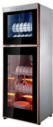 Armoires de stérilisation verticales 168 L/198 L, armoire de désinfection en acier inoxydable, adaptée à la stérilisation de la vaisselle et de la vaisselle (couleur : noir, taille : 42 x 36,5 x 129