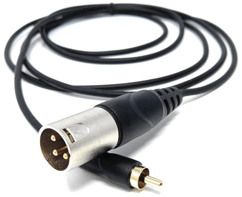 DRUT 2m 3-Pin Male XLR to RCA Phono Single Plug Cable, 6.5ft | Durable, reliable connectors. No drivers needed, plug & play. Great for microphones, mixing desks, and professional...