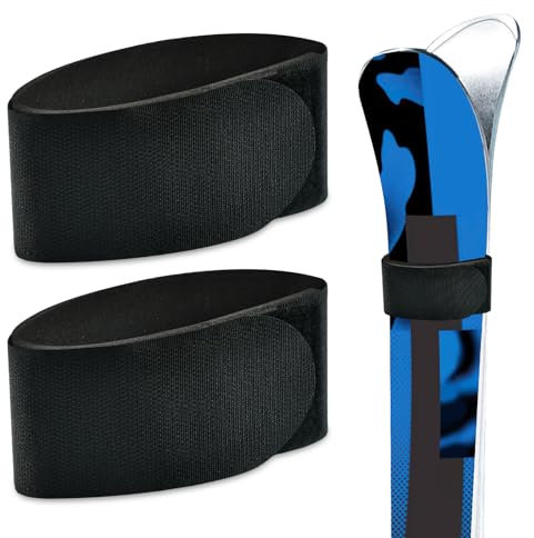 Skibänder Klett Ski Strap, 2 Stück Verstellbare Nylon Skigurte mit Klettverschluss, Skier Befestigungsbänder Skiband Klett Skiclip Ski-Klettband, Ski Zubehör für Skibretter Skistöcke Skiausrüstung