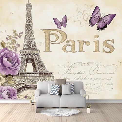 Générique Papier Peint Photo Paris Tour Eiffel 350x256 cm Papier Peint Panoramique Papier Peint intissé Murale Pour Chambre De Fille, Garçon, Chambre De Bébé Salon Chambre Décor