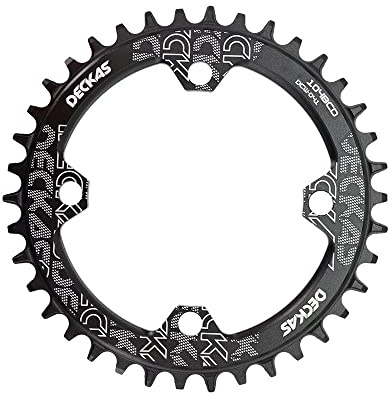 HESHUWEN Kettenblatt Runder Fahrradkettenrad 10 4BCD 40 42 44 46 48T 50 52 Zahn MTB Bike Mountainbike-Ketten-Ringkettenrad 104 BCD Kettenblatt 38 ZäHne(44T,Noir)