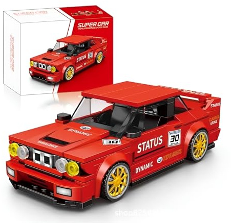 Technik Auto Klemmbausteine für E30, Rennauto Bausteine Modellbasatz | E30 Sportwagen Bausteine Modell für Erwachsene, Speed Serie Sammlerstück und Display Geschenk für Rennfans (302 Teile)
