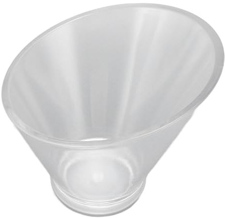 TOPINCN Bol de Service en Acrylique, Bol à Mélanger à Salade Transparente avec un Fond Non Glissement, Bol à Fruits incliné pour Pâtes, Desserts et Plats (Grande taille 600 ml)