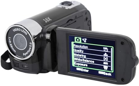 Camcorder, 4K 48MP Video Cameras for Filming Vintage Camcorder 2.7in TFT Rotatable Screen 16X Digital Zoom Camcorder with USB Cable (Black)