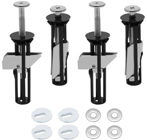 JOOTUEPO Kit di bulloni per sedile WC, 4 bulloni e viti universali per sedile WC, fissaggi per sedili WC in acciaio inossidabile, kit di parti di ricambio per sedili del water facili da installare