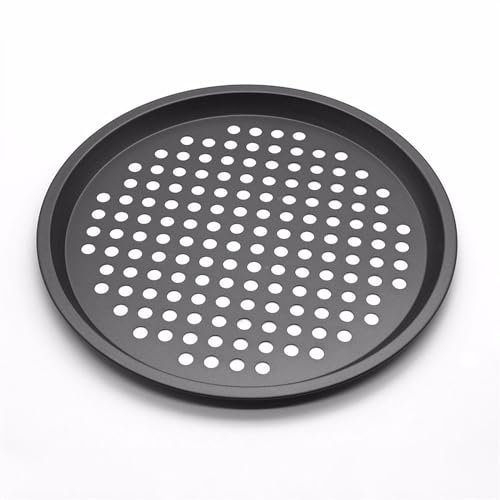 Teglia per pizza, in acciaio al carbonio, antiaderente, fai da te, per microonde, pizza, teglia a rete, utensile da forno per casa, cucina, ristorante