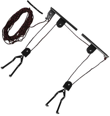 Hemobllo Percha Para Bicicletas De Techo Soporte De Garaje Elevador De Poleas Almacenamiento De Bicicletas Organización De Garaje Cuelga Bici