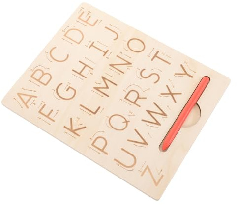 Gatuida Tavola Da Pratica Educativa Bifacciale in Legno Per Tracciare Lettere e Numeri, Gioco Creativo Per Bambini in Età Prescolare, Apprendimento e Sviluppo Cognitivo a Casa e Scuola