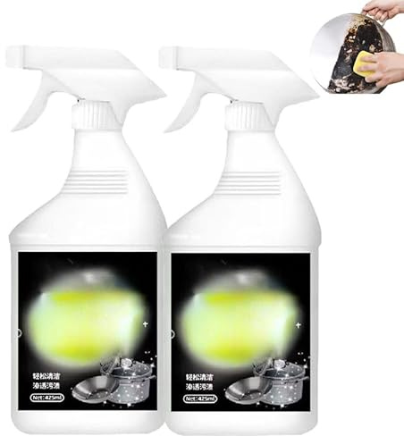 Powerful Burnt Residue Remover Paste For Cookware, Stainless Steel Pot and Pan and Sink Cleaner, Black Cleaning Film for Pot Bottom, MultiPurpose Cleaner Spray for Cleaning Stoves, Pots (2PCS)