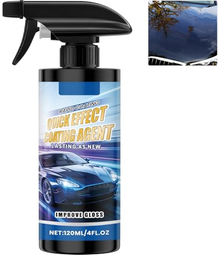 Spray de revêtement de voiture à effet rapide avancé, agent à action rapide pour la réparation des rayures, brillant hydrophobe et nettoyant pour film d'huile, voiture brillance (1 pièces)