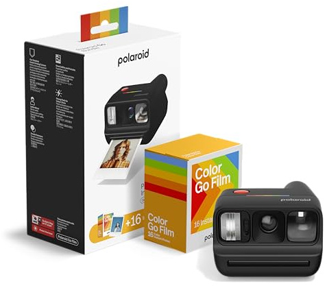 Polaroid - Bundle Instant Camera Go Gen 3 Black + Go Color Film (16 Photos)