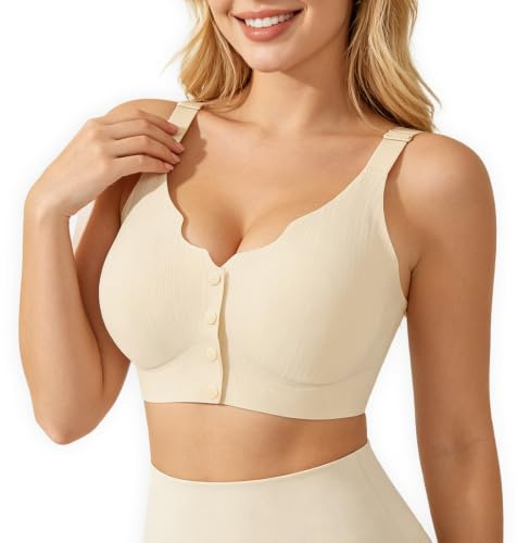 Front Fastening Bras Wireless Support Comfort Bras Soft Post Surgery Bra | Non Wired Comfy Jelly Bra, Post OP Bra for Mastectomy, the Elderly Ladies