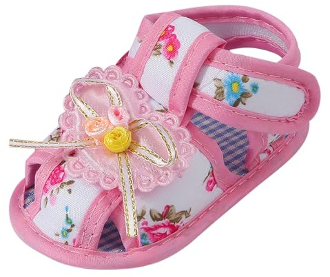 Baby Learning to Walk Sandals Spring Summer Autumn Shoes 0 1 Year Old Baby Single Shoes Cute Bow Soft Sole Newborn Baby Casual Learning to Walk Shoes Boys Size 6 Shoes Toddler (Pink, 3.5 Infant)