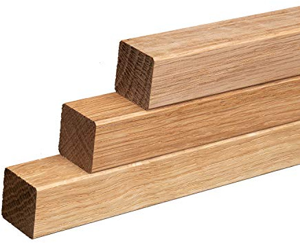 Quadratleisten Abschlussleisten Sockelleisten Eiche Massivholz 20x20x2300mm (Eiche LACKIERT)