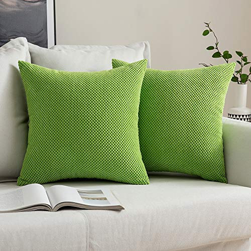 MIULEE 2er Set Kissenbezüge Dekokissen Körnig Dekorativ Kissenbezug Kissenhülle Sofakissen Deko Bezug Weich Zierkissen Kissen für Wohnzimmer Schlafzimmer 40x40cm Apfelgrün