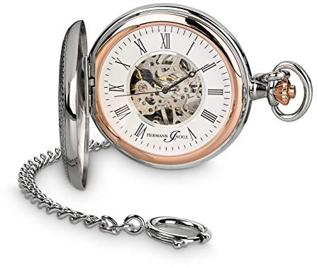 Hermann Jäckle Herren Taschenuhr Lindau II Skelett Bicolor 50 mm